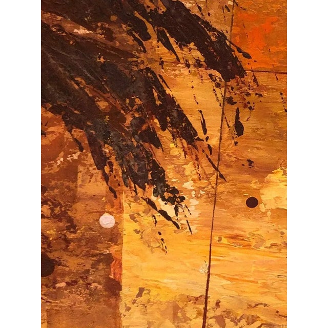 1970s Mid Century Oil on Board of an Indian Warrior For Sale - Image 9 of 13