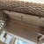 White Wicker Table Desk With Drawer Shabby Chic For Sale - Image 10 of 11