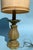 Sculpture Materials 1960s Plaster Gold “Lotus Flower Shaped” Table Lamp With Silk Drum Shade For Sale - Image 7 of 10