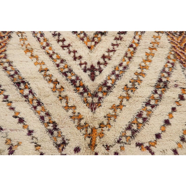 Berber Tribes of Morocco Vintage Moroccan Beni Ourain Rug - 06'04 X 12'08 For Sale - Image 4 of 9