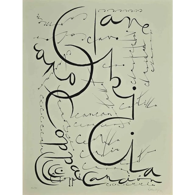 Modern Rafael Alberti, Letter C, Lithograph, 1972 For Sale - Image 3 of 3