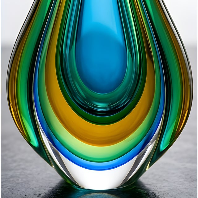 2020s Mid-Century Modern Murano Style Teardrop Art Glass Sculpture For Sale - Image 5 of 8