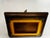Coffee Vintage Hollywood Regency Campaign Style Golden Yellow Leather and Brass Tabletop Picture Frame For Sale - Image 8 of 11