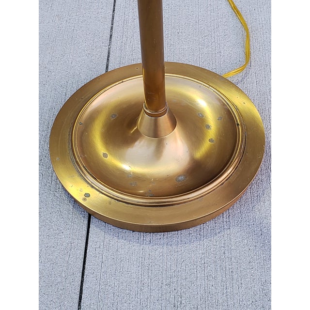 Lillian August Tole Painted Brass Swing Arm Floor Lamp | Chairish