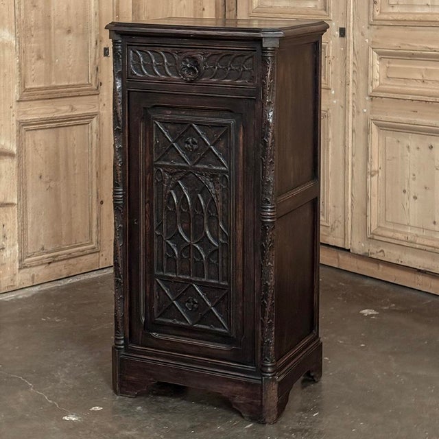 19th Century Gothic Oak Confiturier Cabinet For Sale - Image 4 of 18