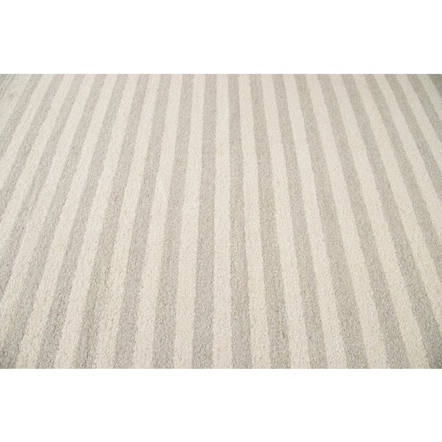 Ivory Modern Moroccan Style Handmade Wool Rug For Sale In New York - Image 6 of 13