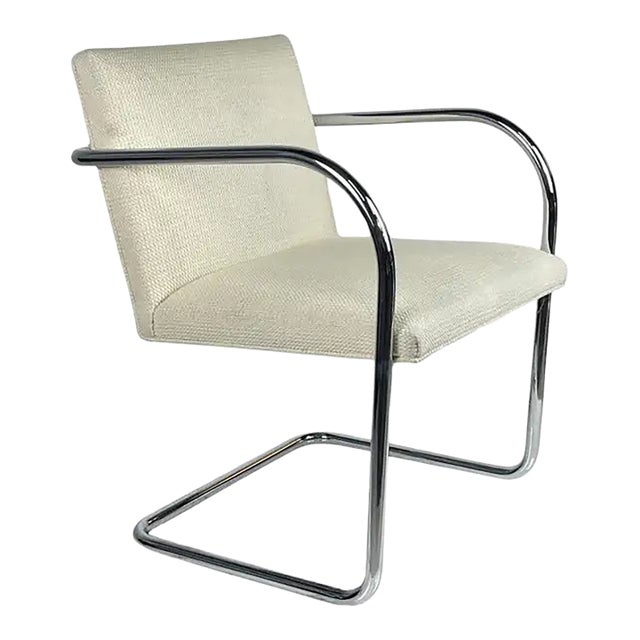 Mies Van Der Rohe for Knoll Modernist Brno Chair in Knoll Cato Upholstery For Sale