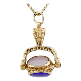 Victorian Style 10k Gold Triple Seal Watch Fob Charm For Sale