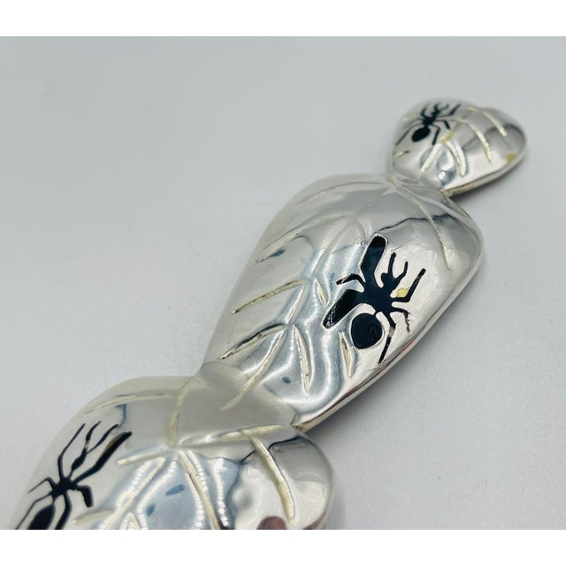1980s Emilia Castillo “Ants on Leaves” Silver-Plated Serving Utensils, Taxco Mexico - a Pair For Sale - Image 15 of 18