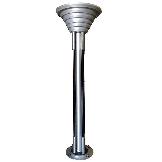 1980s Large Art Deco Revival Machine Age Torchiere Floor Lamp, Pair For Sale - Image 4 of 8