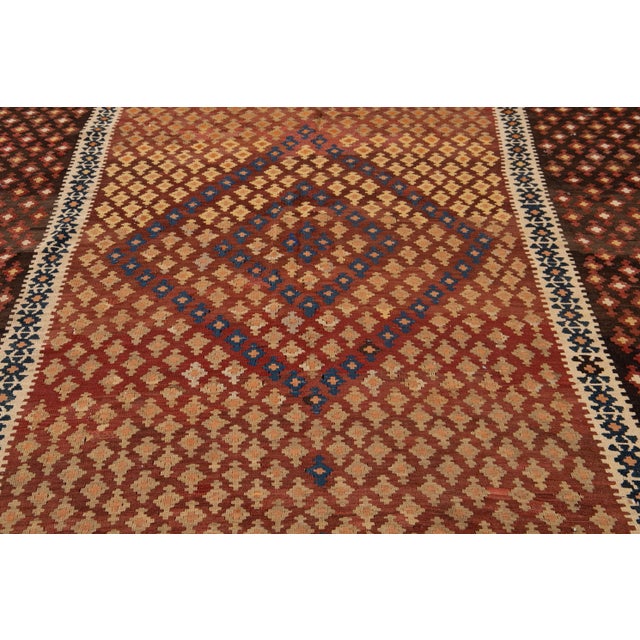 Mid-20th Century Vintage Persian Kilim Wool Rug For Sale - Image 9 of 13