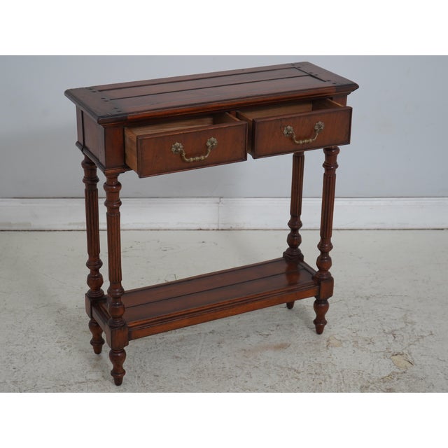 Traditional Jonathan Charles Mahogany 2 Drawer Console For Sale - Image 3 of 18