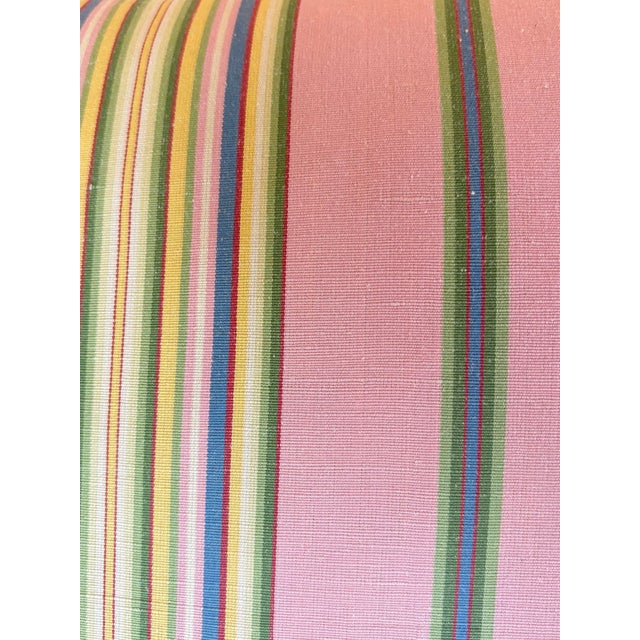 Pink Parlor Stripe Throw Pillow Cover For Sale - Image 4 of 4