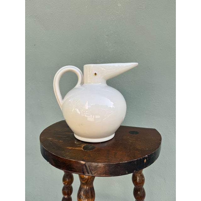 Vintage 1970s Mid-Century Modern Porcelain Toucan Bird Pitcher — Tropical MCM Decor For Sale In Miami - Image 6 of 7
