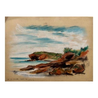 Henry Emil Salloch Original Watercolor on Paper Cap Des Rosiers, Gaspé Pq. 1957. For Sale