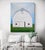 Down in the Valley by Justin Wheatley | Acrylic on Canvas White Barn in Green Field For Sale - Image 9 of 11
