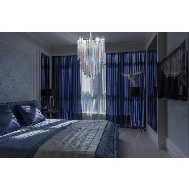 Blue Vintage Murano Chandelier, 1980 For Sale - Image 8 of 16