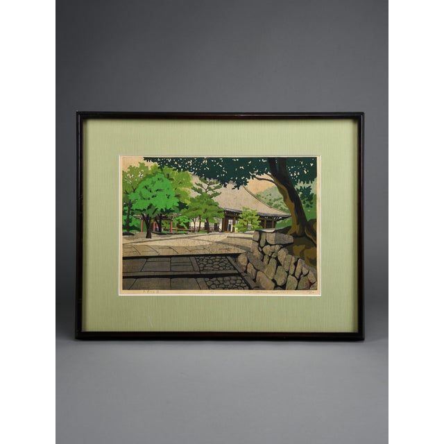 Masao Ido, Path to the Main Hall — Masao Ido, 1989, Woodblock Print, Framed For Sale - Image 9 of 14