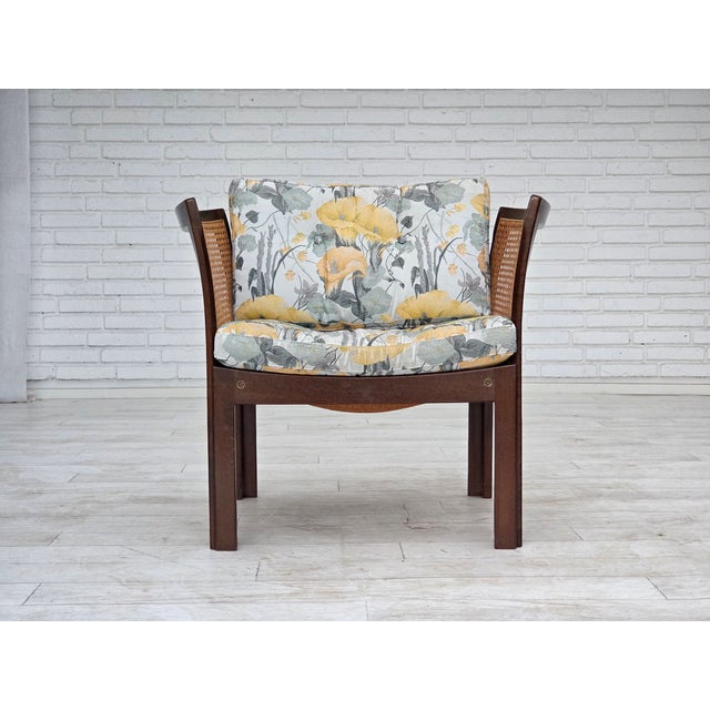 Brown Danish Plexus Armchair in Teak and Mesh by Illum Wikkelsø for CFC Silkeborg, 1970s For Sale - Image 8 of 18