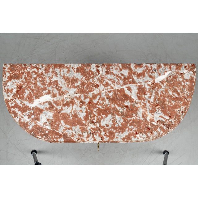 Brown 18th Century Louis XVI Marquetry Demilune Commode or Console For Sale - Image 8 of 12