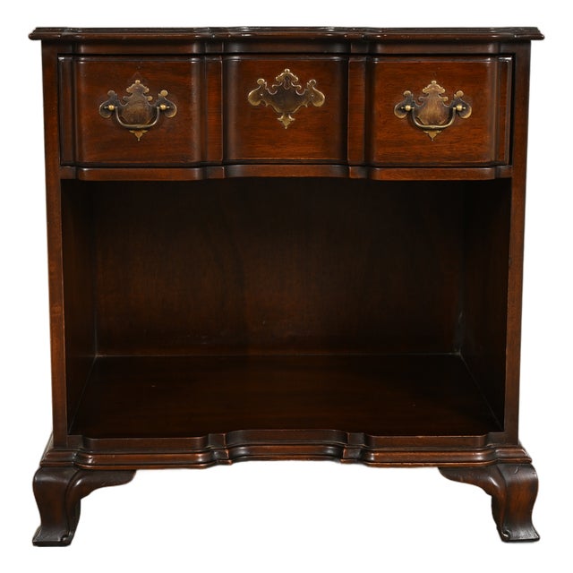 Kindel Furniture Georgian Solid Mahogany Block Front Nightstand For Sale