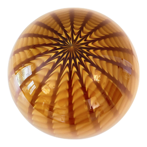 Amber and Brown "Spider" Sphere Table Lamp in Murano Glass