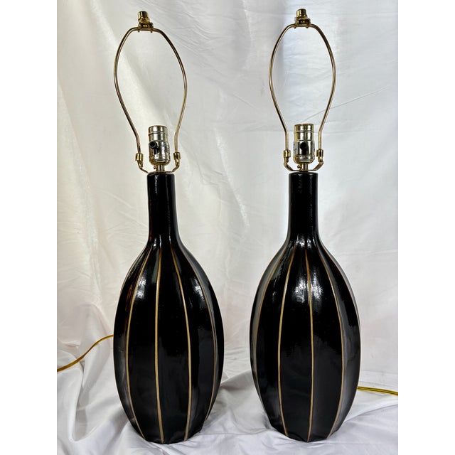 A set of two in excellent condition from Anthony California, the quality lamp wholesaler out of Chino. Glossy finish. 18"...