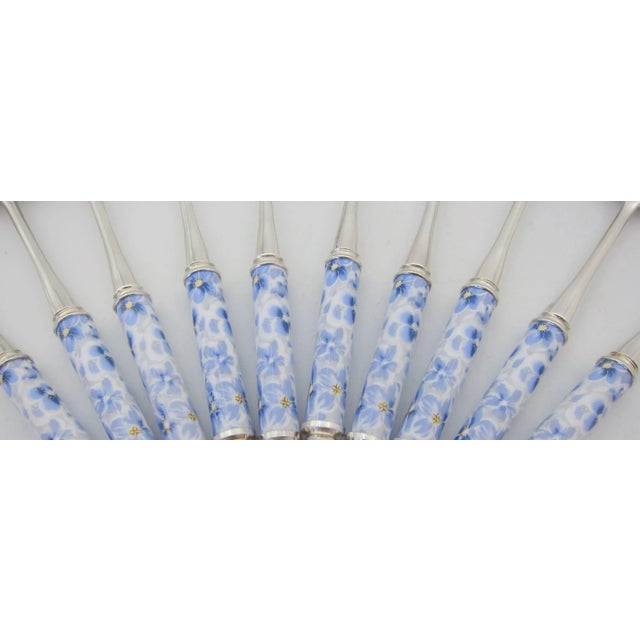 Late 20th Century Vintage Enameled Silver-Plate Spoons- Set of 10 For Sale - Image 5 of 8