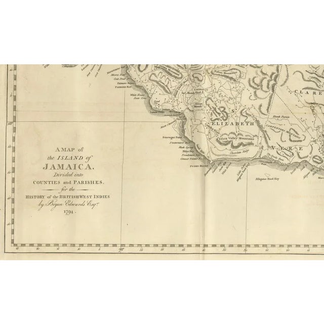 Late 18th Century Map of Jamaica by Bryan Edwards Parishes, 1794 For Sale - Image 5 of 10