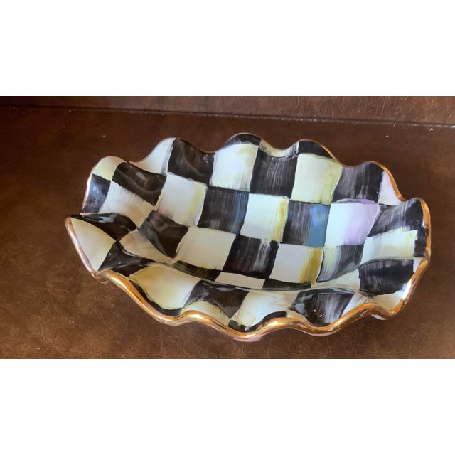 Mackenzie Childs Vintage Mackenzie Childs Courtly Check Fluted Bowl For Sale - Image 4 of 5