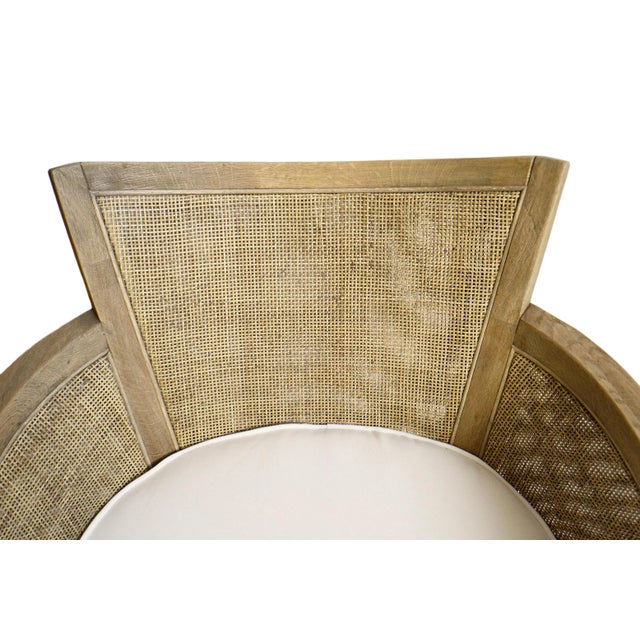 Tan Cane & Oak Arm Chair For Sale - Image 8 of 12