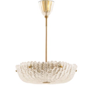 Ceiling Lamps in Brass and Glass attributed to Carl Fagerlund, 1960s, Set of 2 For Sale