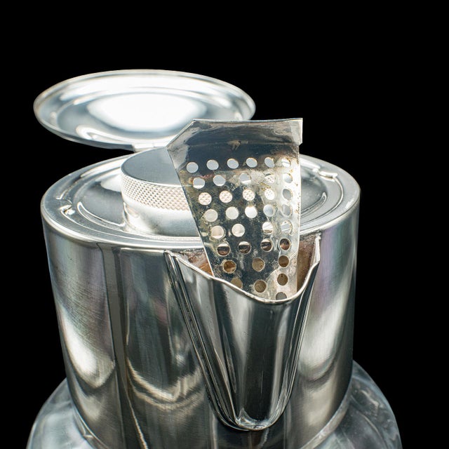 Tall Vintage Lemonade Pitcher, English, Glass, Cordial Cooler Jug, Mid Century For Sale - Image 9 of 12