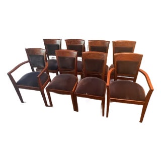 Set of 8 Thomas Moser Harpswell Dining Chairs in Walnut | 6 Side + 2 Arm | Signed 2016 For Sale