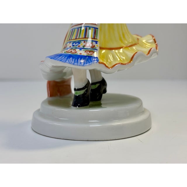 Vintage Herend Porcelain Figurine of Hungarian Female Folk Dancer For Sale In Raleigh - Image 6 of 8