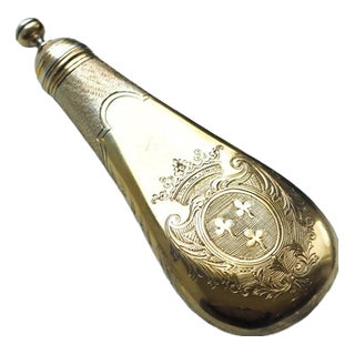 Antique Silver Gilt Scent Flask with Coronet Engraving, 1690s For Sale