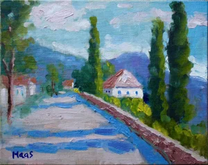 Lake Como, Italy Contemporary Landscape Oil Painting