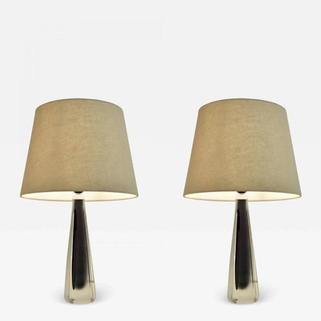 Doublecoated Frosted Glass Purple Core Table Lamps by Kosta, Sweden, Set of 2 For Sale - Image 12 of 12