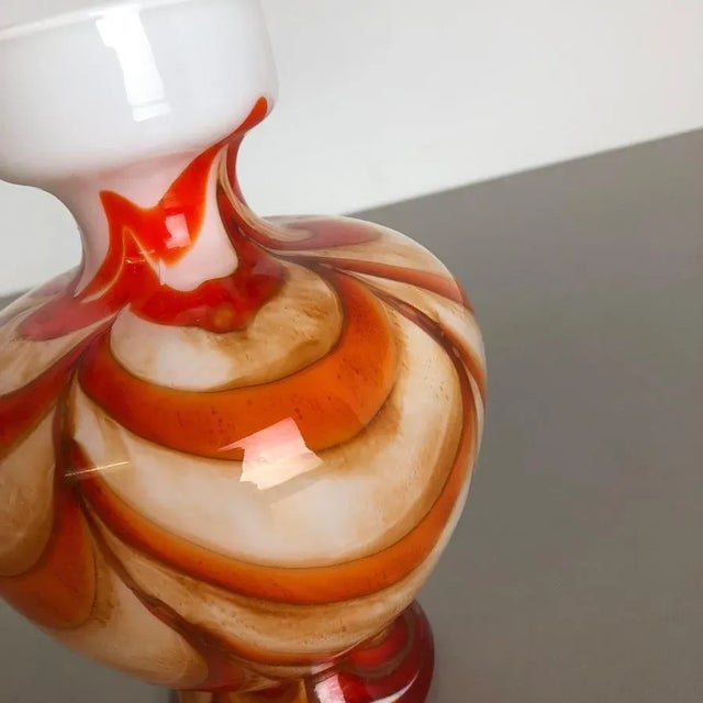 Large Vintage Italian Pop Art Multicolor Opaline Vase, 1970s For Sale - Image 12 of 18