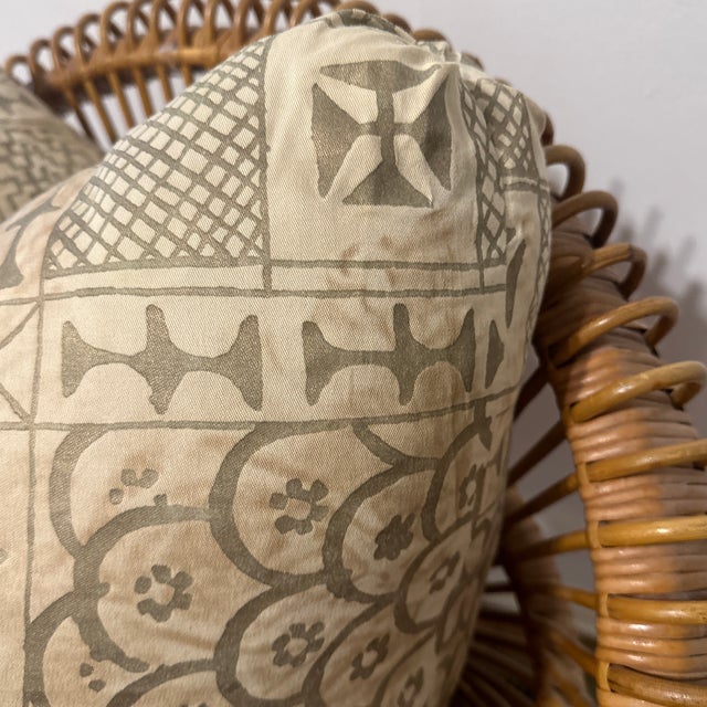 Antique White Fortuny Ashanti Pattern Down Cushion For Sale - Image 8 of 13