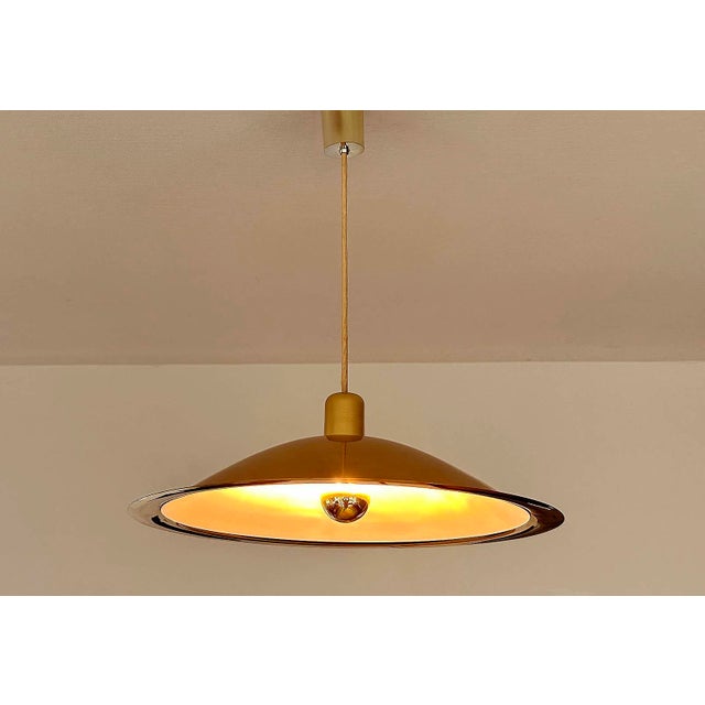 Large Scandinavian Pendant Light in Brass For Sale - Image 4 of 18