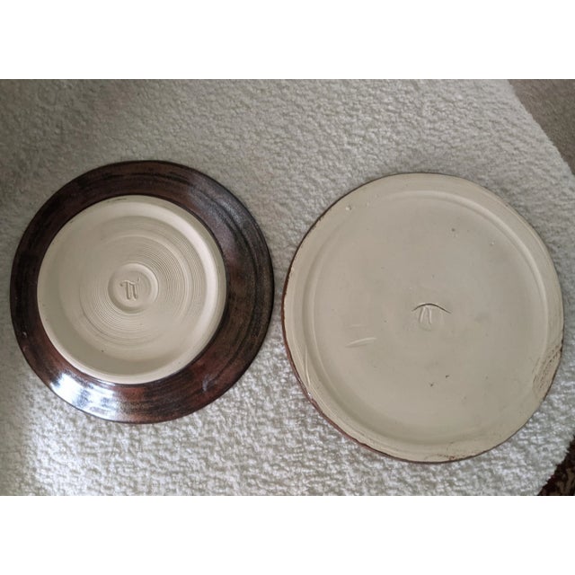 Studio Pottery Metallic Coiled Earthenware Candle Dishes- Set of 2 For Sale In Charlotte - Image 6 of 12