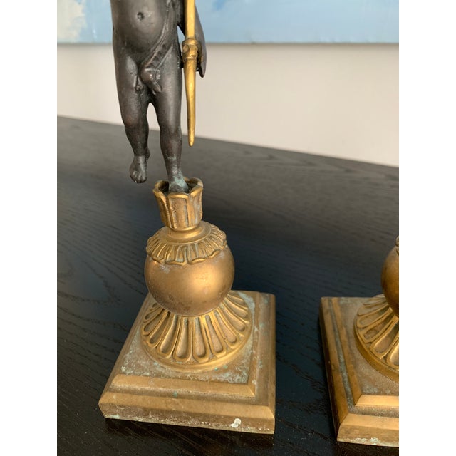 Italian Antique Early 19th Century Italian Bronze & Rock Crystal Cherubs- a Pair For Sale - Image 3 of 6