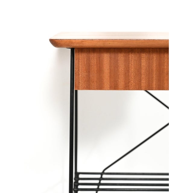 Scandinavian Mahogany and Iron Rolf Bedside Table from Ikea, 1961 For Sale - Image 6 of 10