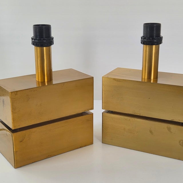 Table Lamps in Brushed Gold Metal from Maison Charles, 1970s, Set of 2 For Sale - Image 6 of 13