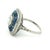 Blue Art Deco Platinum 1 Carat Diamond Calibré Sapphire Target Ring, Size 6.75 For Sale - Image 8 of 14