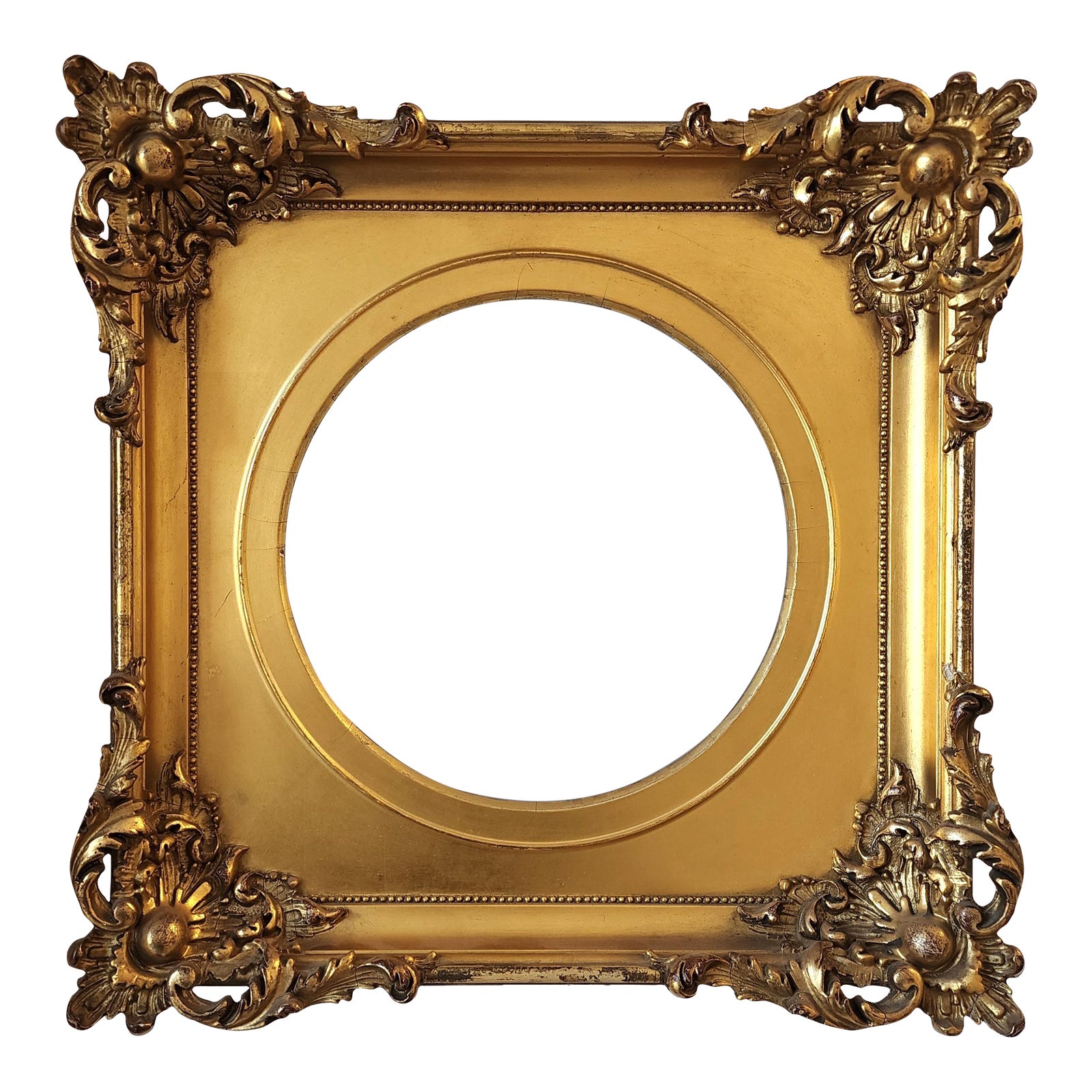 Antique 19th Century Giltwood Tondo Style Frame | Chairish