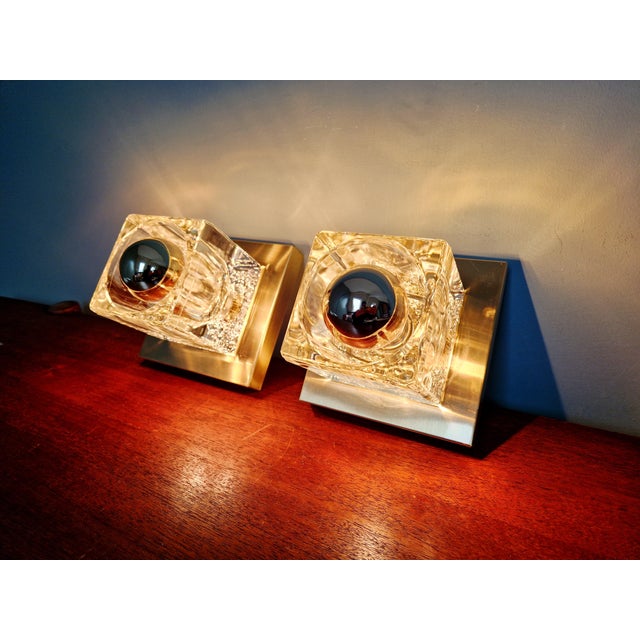 Ice Cube Wall Lights from Peill & Putzler, 1970s, Set of 2 For Sale - Image 4 of 18