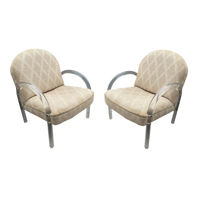 1980s The Pace Collection Lucite Waterfall Chairs - a Pair For Sale