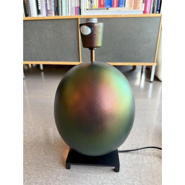 Vintage Fine Art Lamps Iridescent Metal Spherical Table Lamp Dimmer For Sale - Image 4 of 15
